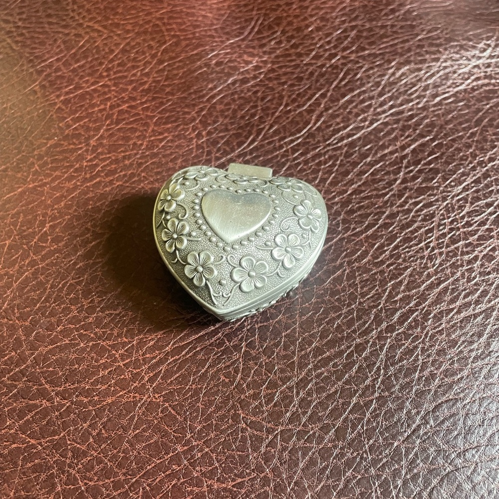 Small pewter like trinket box